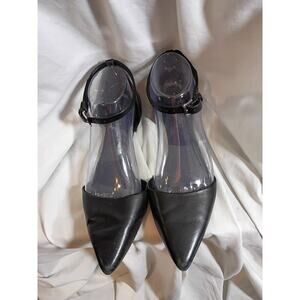 Lafayette 148 Flats Ankle Straps Black 7.5 Coquette Boho
